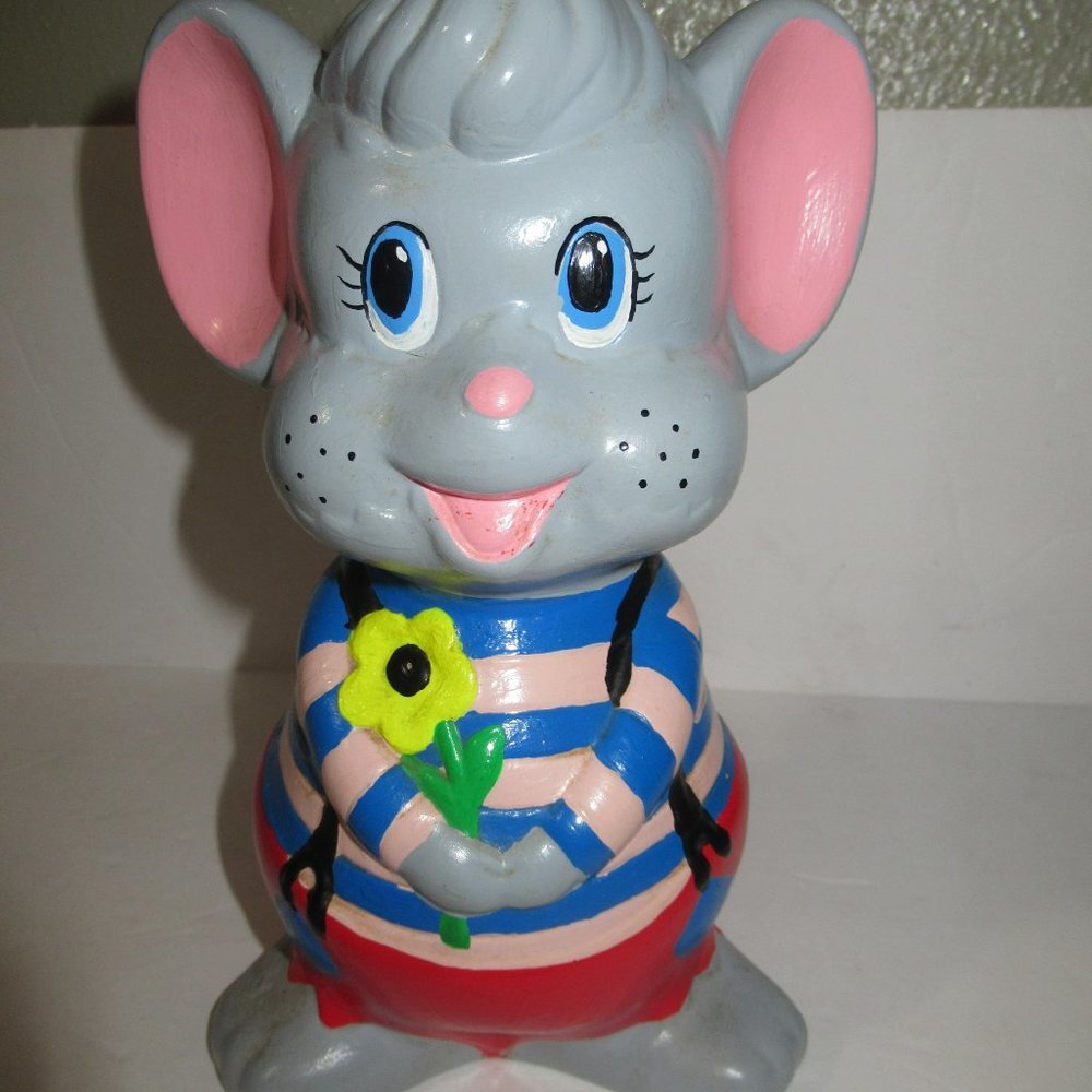 Holland Mold Mouse Piggy Bank Ceramic w Plug